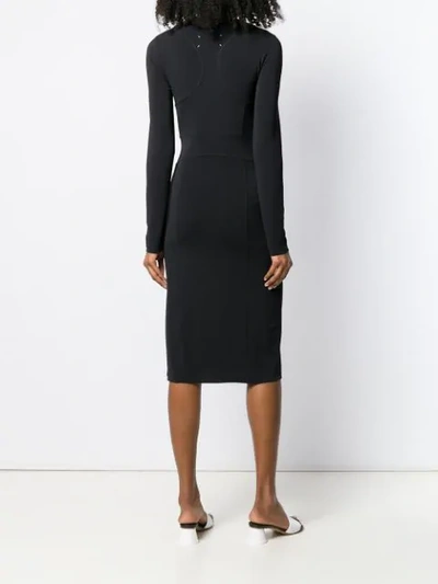 Shop Maison Margiela Fitted Midi Dress In Black
