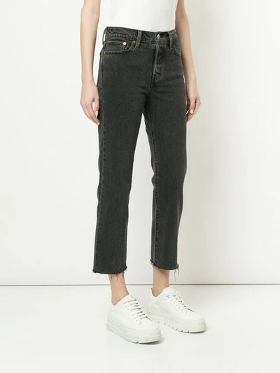 Shop Levi's Wedgie Cropped Jeans - Grey