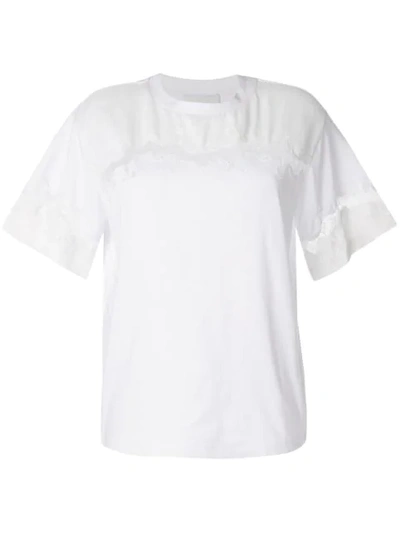 Shop 3.1 Phillip Lim / フィリップ リム 3.1 Phillip Lim T-shirt Mit Spitzeneinsätzen - Weiss In White