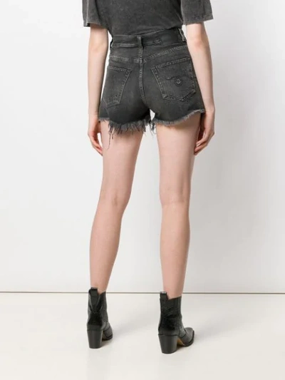Shop R13 Distressed Denim Shorts In Black