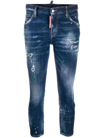 Shop Dsquared2 Cool Girl Cropped Skinny Jeans In Blue