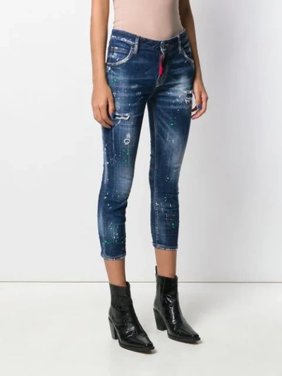 Shop Dsquared2 Cool Girl Cropped Skinny Jeans In Blue