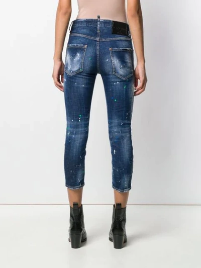 Shop Dsquared2 Cool Girl Cropped Skinny Jeans In Blue