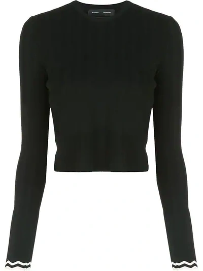 Shop Proenza Schouler Zig Zag Knit Top In Black