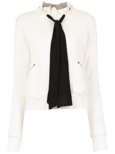 Shop Andrea Bogosian Tie Sweatshirt - White