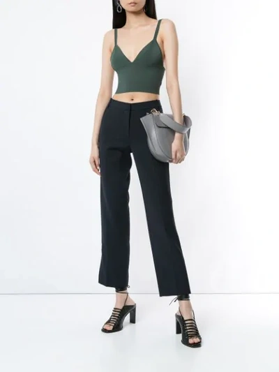 Shop Dion Lee Density Bralette In Green