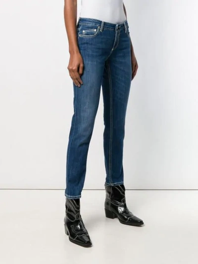 Shop Dondup Cropped Slim Fit Jeans In Blue
