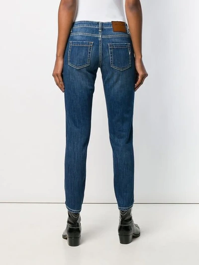 Shop Dondup Cropped Slim Fit Jeans In Blue