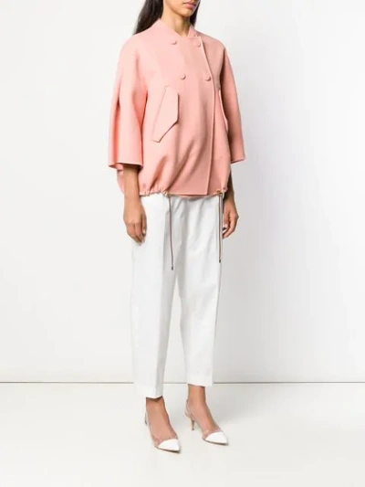 Shop Rochas Double Breasted Jacket In Pink