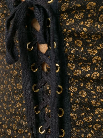 Pre-owned Jean Paul Gaultier Vintage Flower Print Panelled Dress In Black