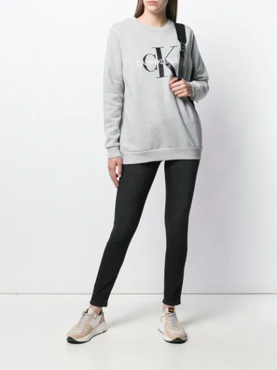 Shop Calvin Klein Jeans Est.1978 Logo Sweatshirt In Grey