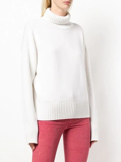 Shop Lamberto Losani Turtleneck Sweater In White