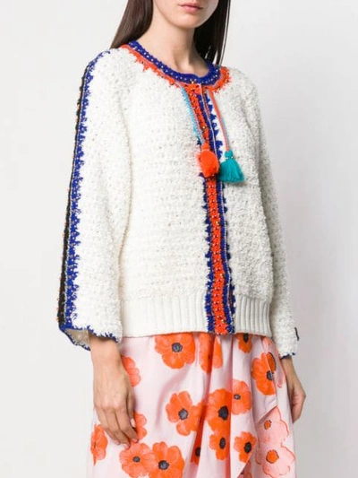 Shop Tsumori Chisato Embroidered Blouse With Tassel - White