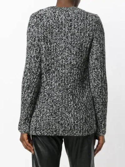 Shop Moncler Fitted Knitted Sweater In Black