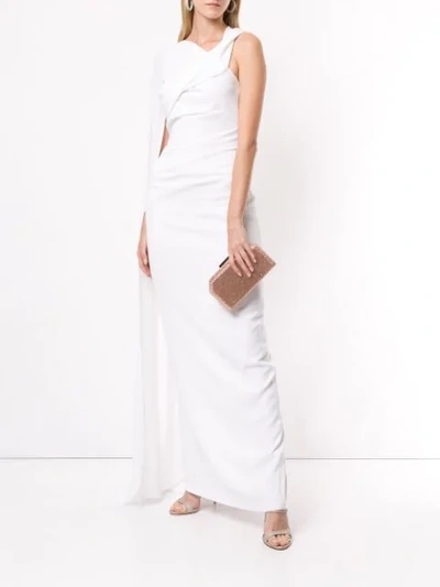 Shop Talbot Runhof Rosedale Asymmetric Dress In White