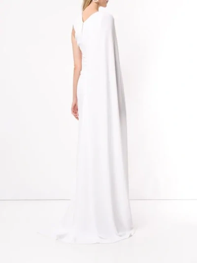 Shop Talbot Runhof Rosedale Asymmetric Dress In White