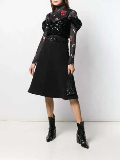 Shop Simone Rocha Cold-shoulder Embellished Top In Black