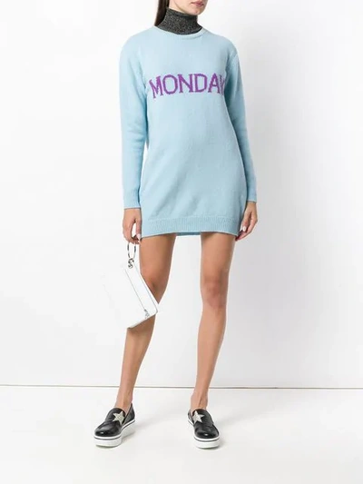 Shop Alberta Ferretti Monday Sweater Dress In Blue