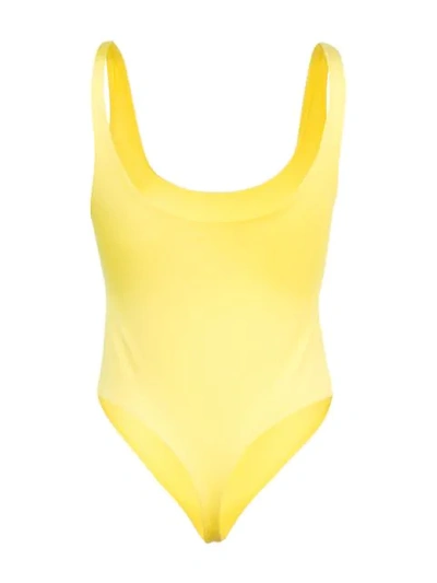 Shop Alice And Olivia Deanne Bodysuit In Yellow