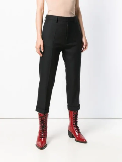 Shop Dsquared2 Cropped Trousers In Black