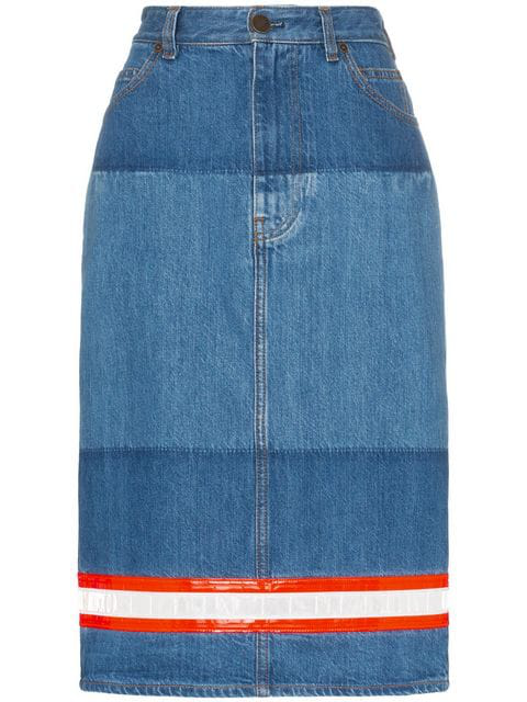 calvin klein black denim skirt