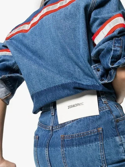 Shop Calvin Klein 205w39nyc Reflective Tape Denim Pencil Skirt In Blue