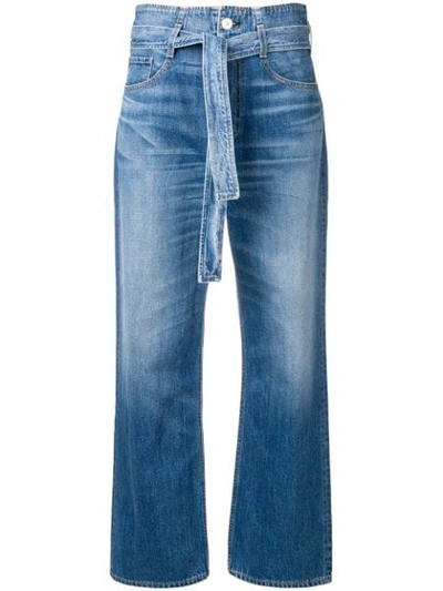 Shop 3x1 Belted Bootcut Jeans In Blue