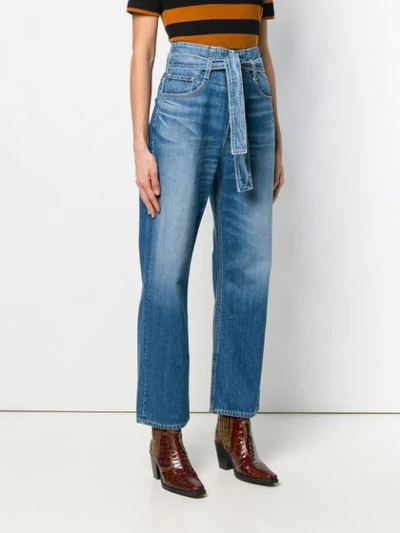 3X1 BELTED BOOTCUT JEANS - 蓝色