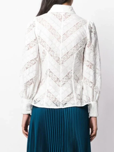 Shop Zimmermann Floral Lace Shirt In Ivory