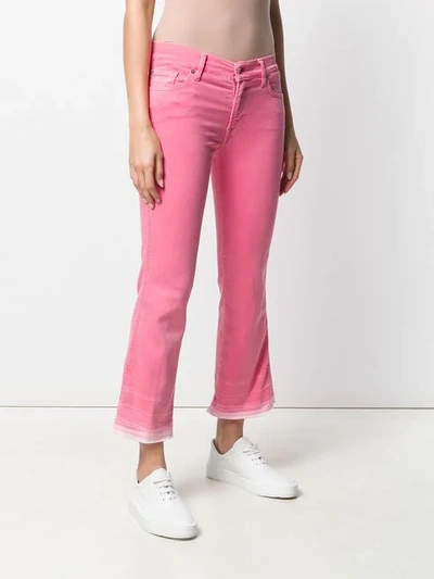 Shop 7 For All Mankind Cropped Bootcut Jeans In Pink