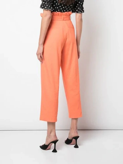 Shop Alice And Olivia Paperbag Lightweight Trousers In Orange
