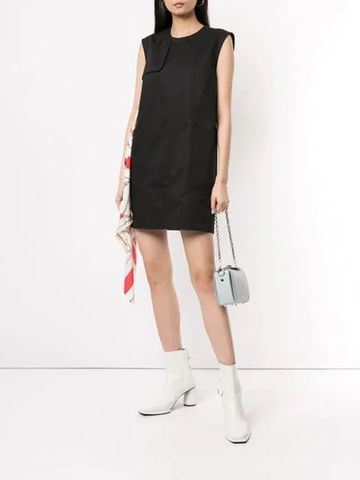 Shop Msgm Scarf Detail Dress In Black