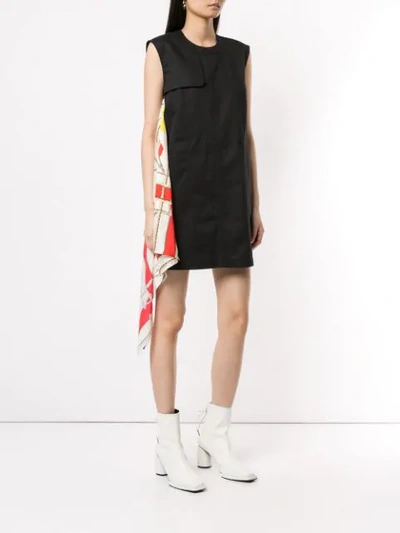 Shop Msgm Scarf Detail Dress In Black