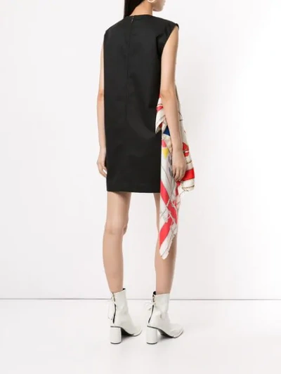 Shop Msgm Scarf Detail Dress In Black