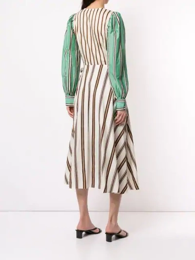 ANNA OCTOBER STRIPED WRAP DRESS - 多色