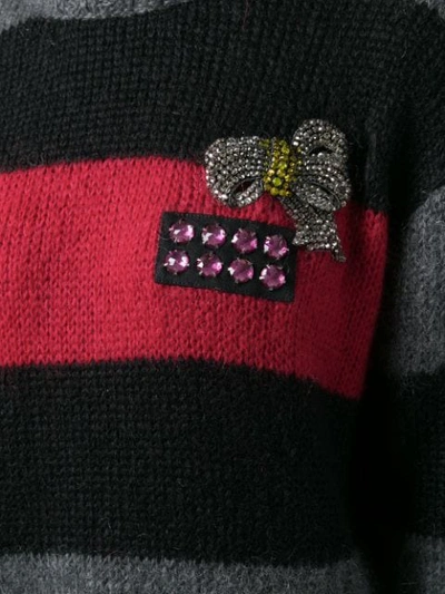 Shop Miu Miu Striped Knit Dress - Black