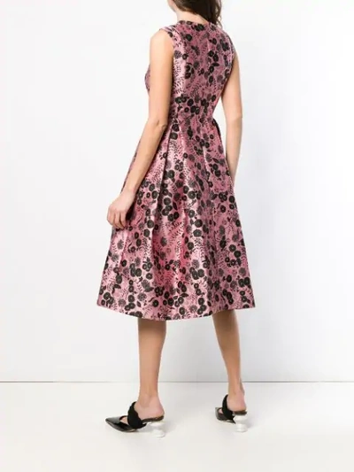 Shop Erdem Floral Flared Dress In Pink