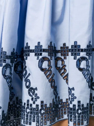 CHLOÉ EMBROIDERED SHIRT DRESS - 蓝色