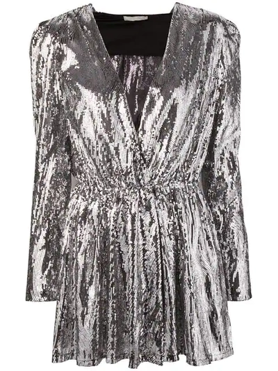 Shop Amen Sequined Mini Dress In Silver