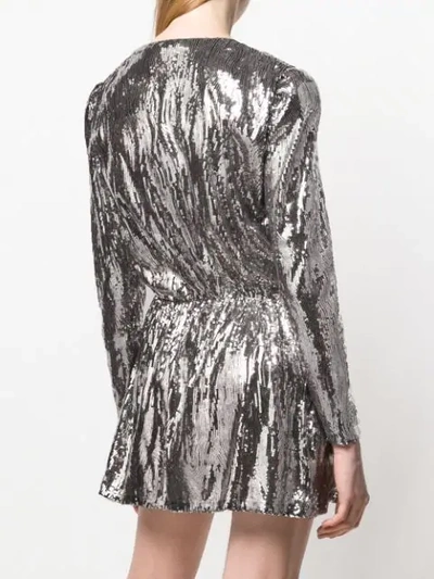 Shop Amen Sequined Mini Dress In Silver