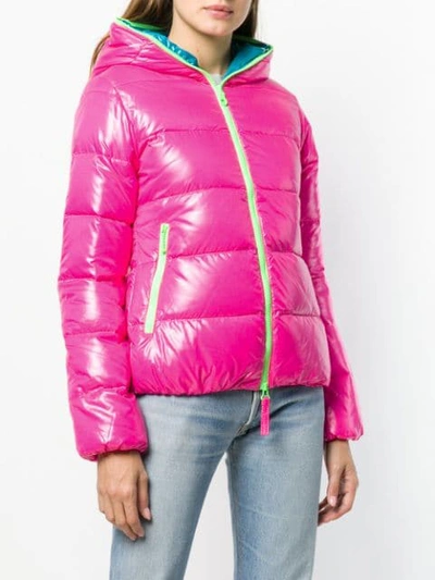 Shop Duvetica Hooded Puffer Jacket In Pink