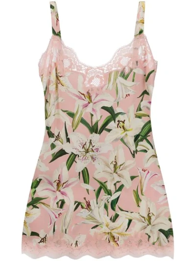 Shop Dolce & Gabbana Floral Slip Dress In Pink