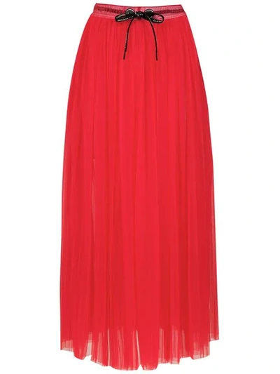 Shop À La Garçonne Nylon Midi Skirt - Red