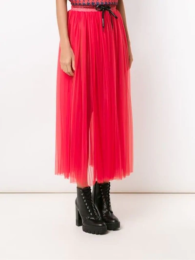 Shop À La Garçonne Nylon Midi Skirt - Red