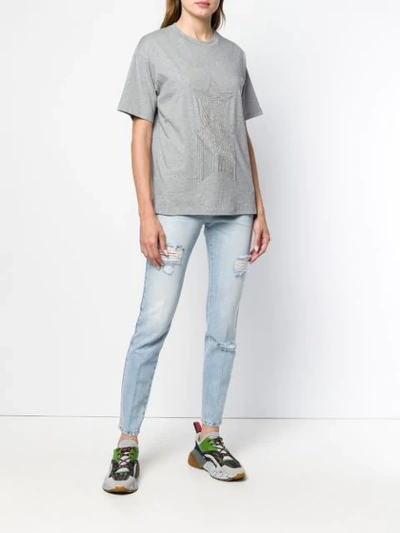 Shop Stella Mccartney Embellished Star T-shirt In Grey