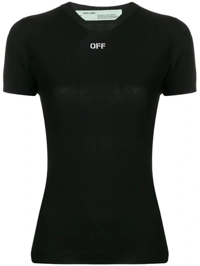Shop Off-white Slim Fit Logo T-shirt In Black