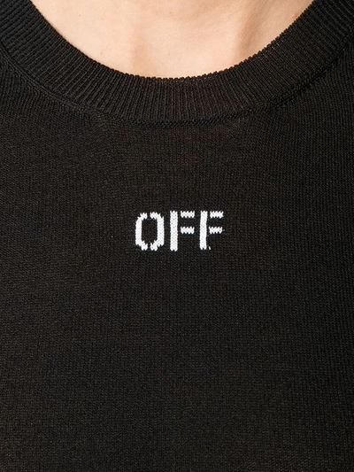 OFF-WHITE LOGO印花修身T恤 - 黑色