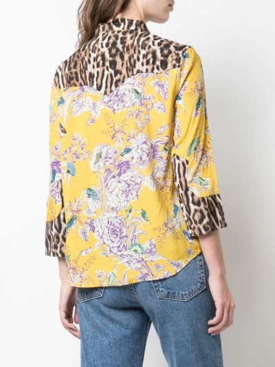 Shop R13 Floral Leopard Print Shirt In Yellow
