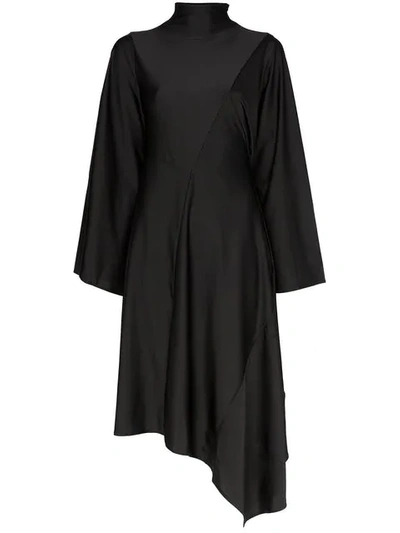 Shop Ambush Asymmetric Midi Dress In Black