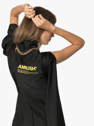 Shop Ambush Asymmetric Midi Dress In Black
